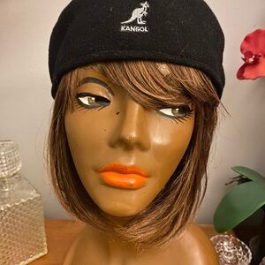 Vintage 80s 90s Kangol 504 Wool Cap Newsboy Hat Black
